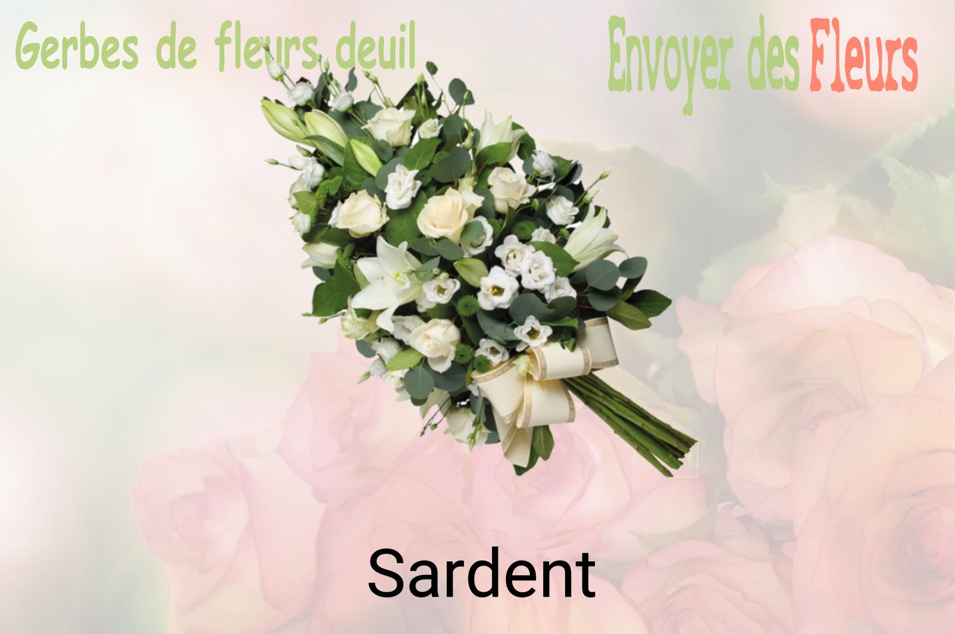 Gerbe de fleurs de deuil livrée à Sardent